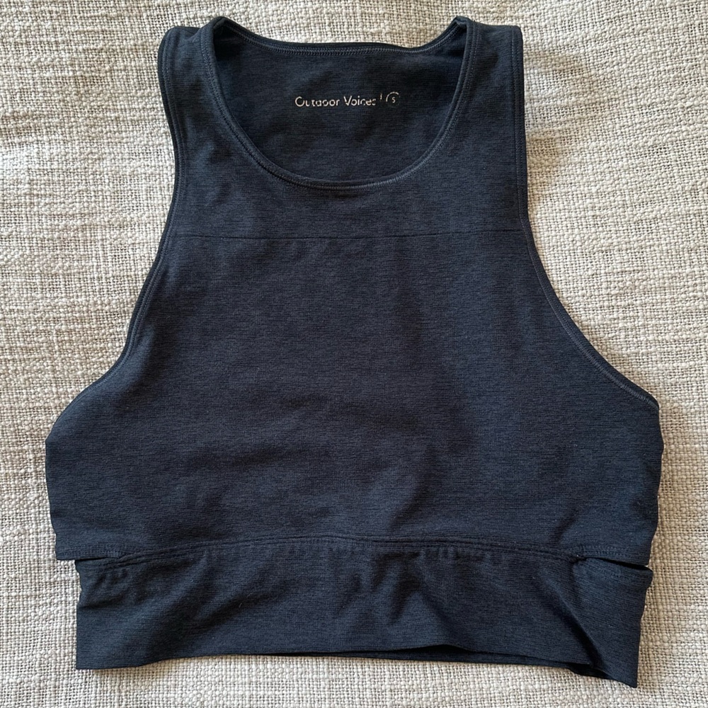 Outdoor Voices Black Sports Bra with Cutout